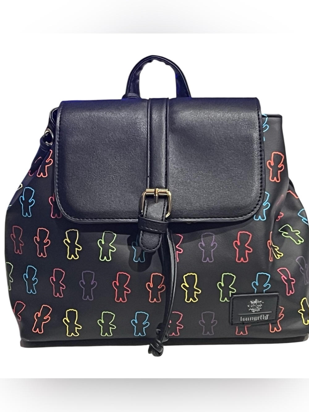 Loungefly Sourpatch Kids Multicolor All Over Pattern Cinch Backpack With Charm